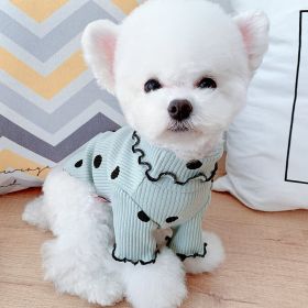 Dot turtleneck dog bottoming shirt (Option: Green-XXL)