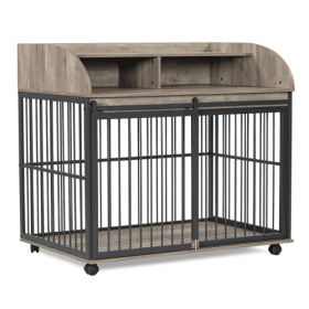 The Wooden Kennel Kennel Is Suitable For Large Medium-sized Dogs (Color: grey)