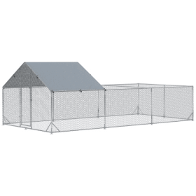 Large Metal Chicken Track For Chicken Coop With Waterproof And UV Cover (Option: Argent)