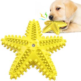 Sea Star Shaped Dog Toothbrush with Sound Pet Teeth Grinding Toy Dog Sound Toy (Color: B)