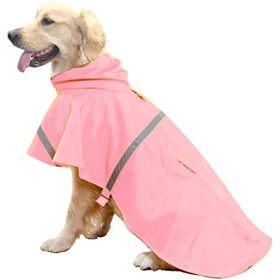 Dog Raincoats for Large Dogs with Reflective Strip Hoodie; Rain Poncho Jacket for Dogs (Color: A1-Yellow)