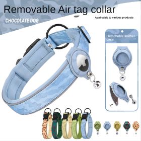 Cross-border new dog collar airtag locator anti-lost pet collar; Pet Collar with AirTag Case Holder (colour: Camouflage green collar set)