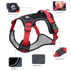 Dog Harnesses; Cross border New Pet Towing Rope Vest Large Dog Chest Strap Reflective Explosion proof Flushing Dog Towing Rope (colour: black)