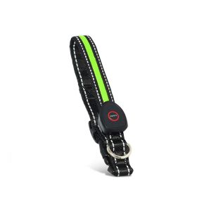 Blinking Flashing Pets Safety LED Adjustable Dog Collar (Color: Green)